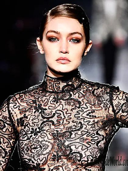 Bella Hadid See Thru To Boobs At AW20 Show
