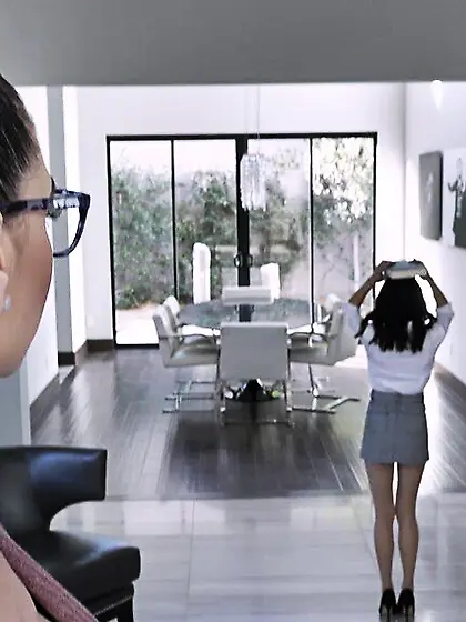 Brunettes glasses arrange lesbian