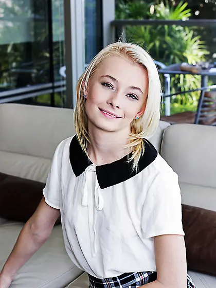 Small blonde cutie white