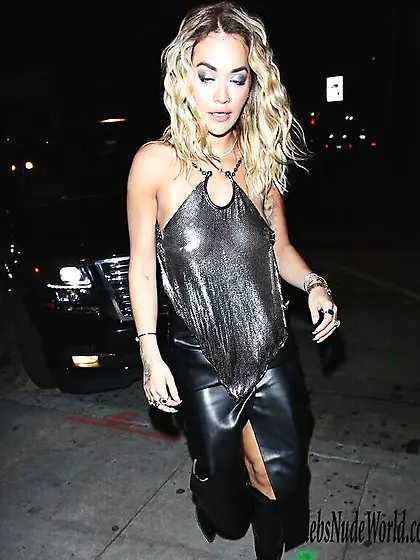 Rita Ora See Thru Top While Out In West Hollywood