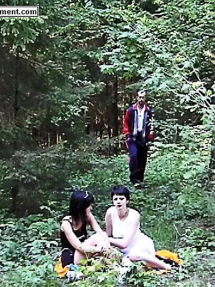 Beautiful babe tied tree