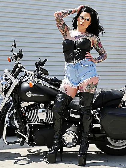 Insanely hot biker babe