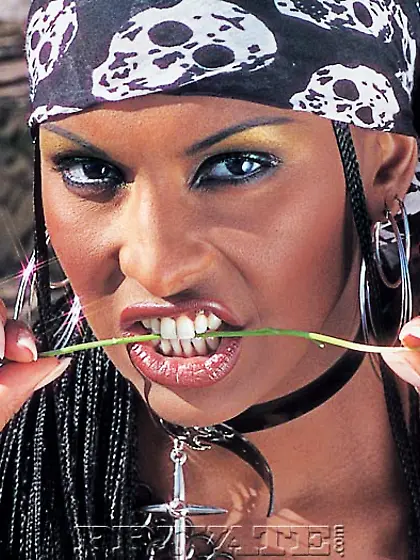 Smoking hot ebony indulging