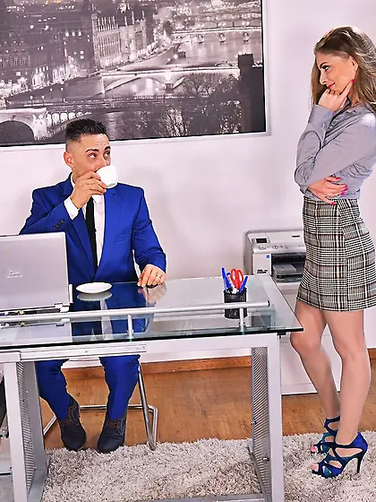 Small tits hungarian milf sucks dick