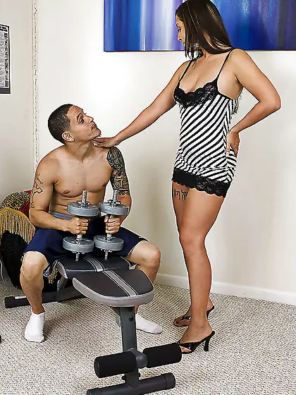 Sexually attractive teen makes it with sportsman and receives sp