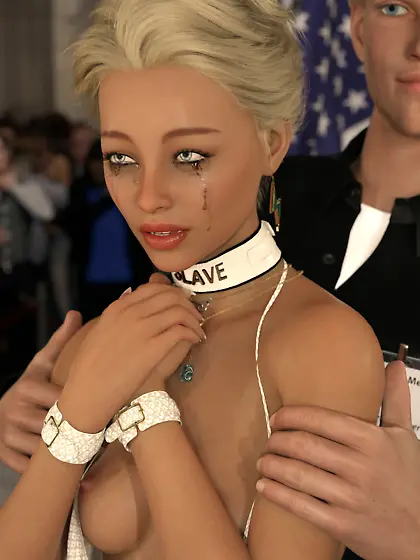 Blonde slave girl sold at City Hall Slave Auction