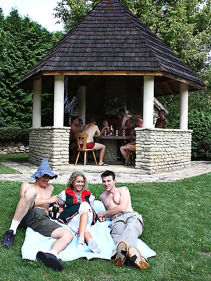 Curly blonde big tits