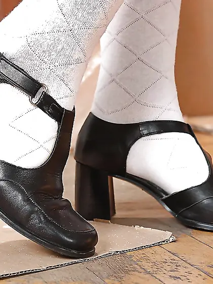 Hungarian uniform blonde feet