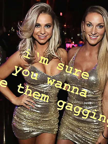 hot party chicks in golden dresses