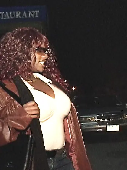 Monique bends over for a big one