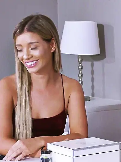 Slim blonde goes down on the hard college...