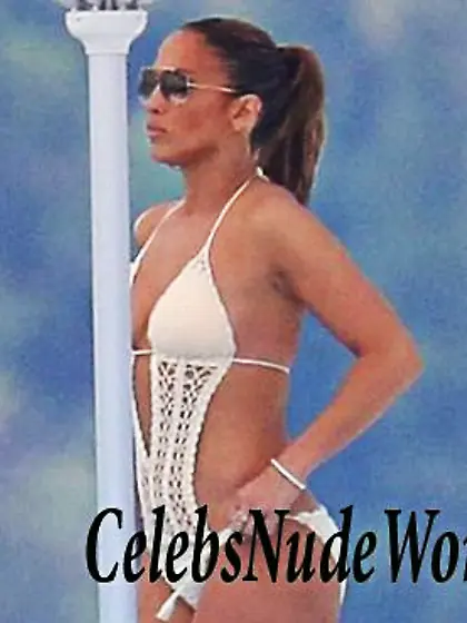 Jennifer Lopez Crochet Swimsuit On A Yacht!