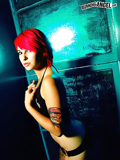 Punk redhead strips and spreads