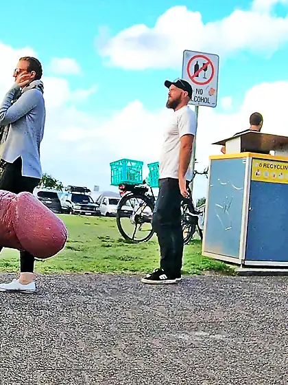 WNBR Byron Bay public erection exhibitionist flash