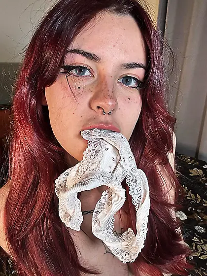 Panties in her mouth