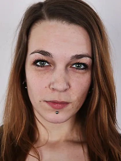 Slim young brunette drops