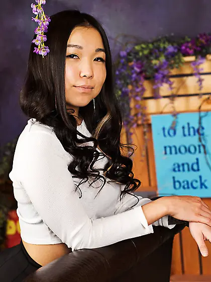 White teen black hair