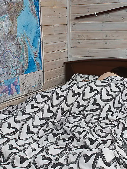 Cute Rita Lolly wakes up to show off her naked body on bed