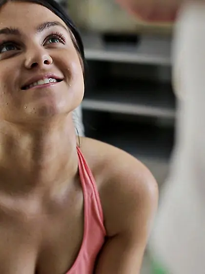 Mackenzie just got off of work and decided to get a massage.