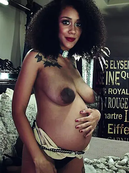 Shameless pregnant girl with big tits
