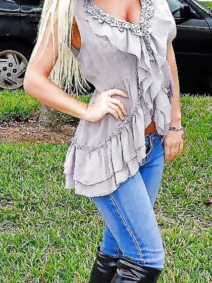 jeans and high heels