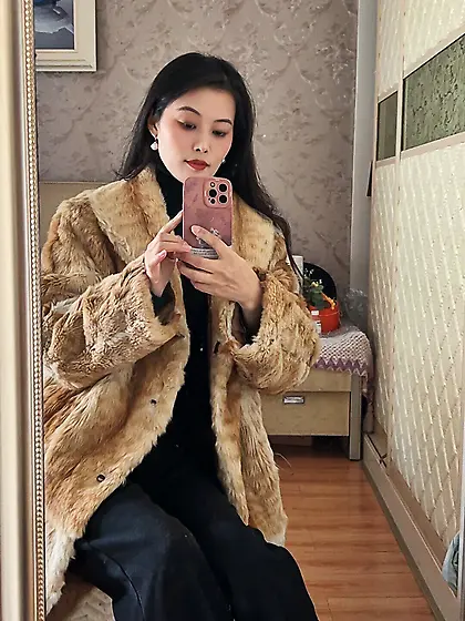 Wild cat fur coat
