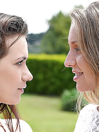 Czech blonde lesbian pool