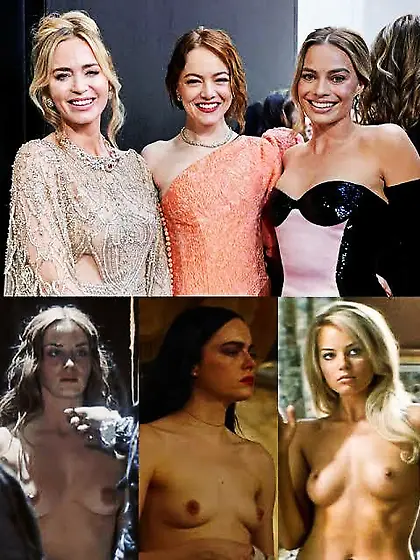 Emily Blunt,  Emma Stone,  Margot Robbie - on/off