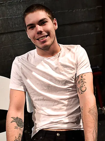 Dark-haired domme young submissive