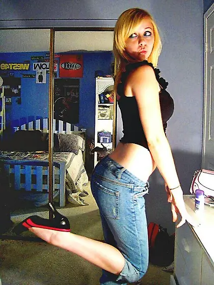 jeans and high heels