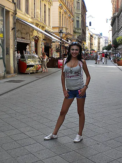 Horny street slut takes