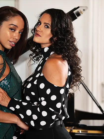 Penny Barber and Alexis Tae licking in various positions