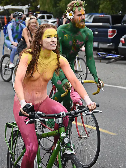 Festival nude cyclist