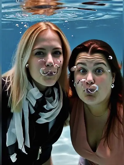 2 femme sexy sous l'eau ia