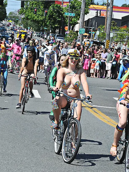 Festival nude cyclist