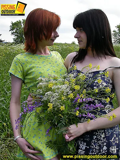 Watersports lesbians in the nature