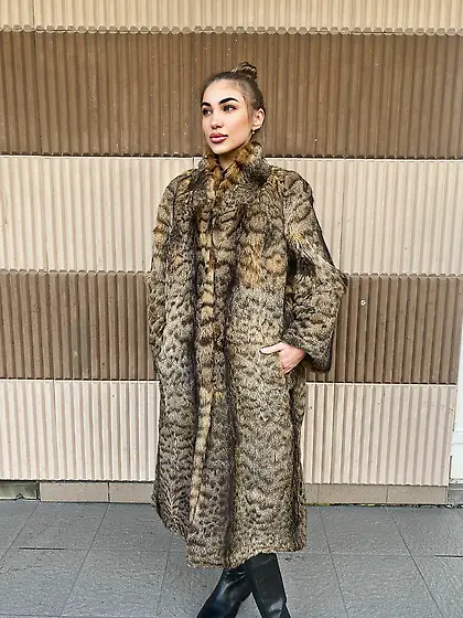 Wild cat fur coat