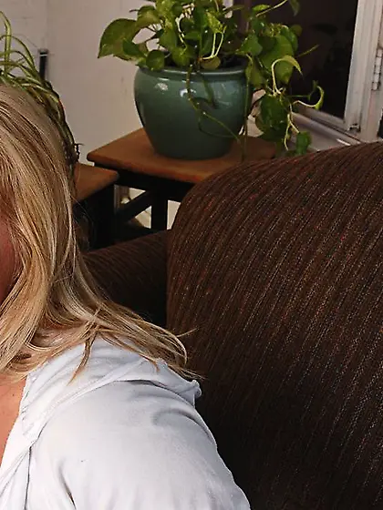 Naughty milf Katrina Kelley exposes her tight ass and shaved sna