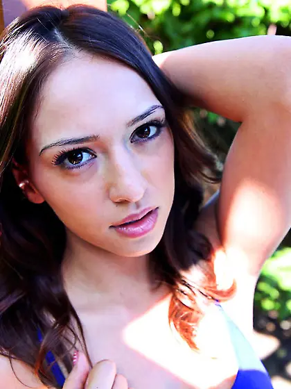 Hot brunette coed blue