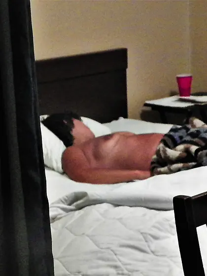 Angela Naked at a Cheap Hotel