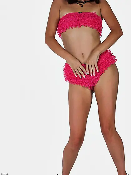 The leggy brunette Angelique Femjoy showed hot body under the pi