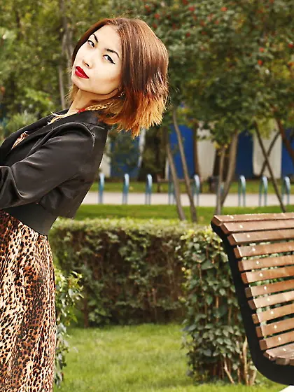 Asian teen snapshot black