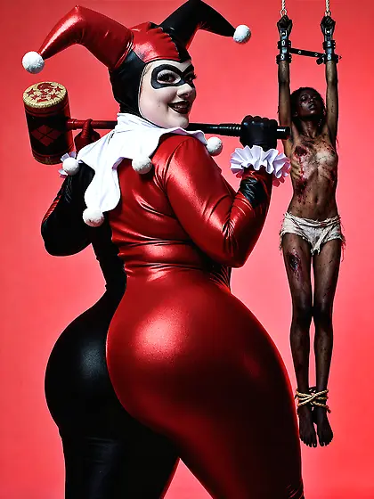 Harley Quinn Pawg With Hanging Nigger
