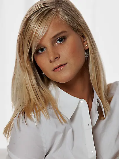 Busty blond rubbing pussy