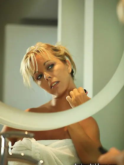 Busty milf lady shows