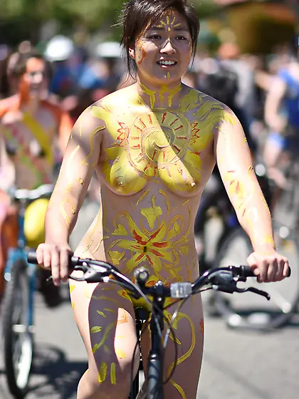 Festival nude cyclist