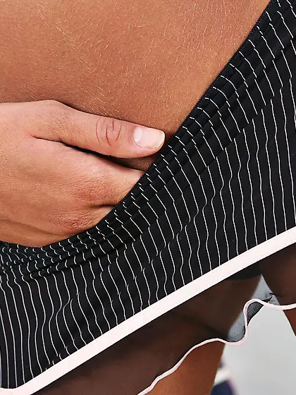 The black sheer stockings absolutely fitting this beautiful blon