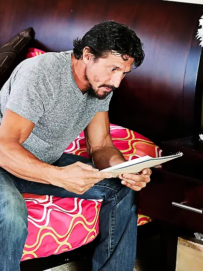 Hot brunette black dress