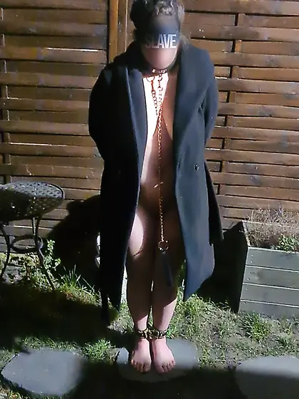 BDSM slave awaiting permission from her Master MK