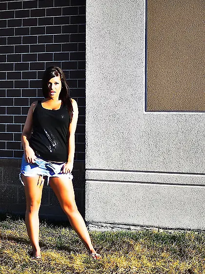 Seducing Latina Briana Lee is outdoor shaking big naked boobs an